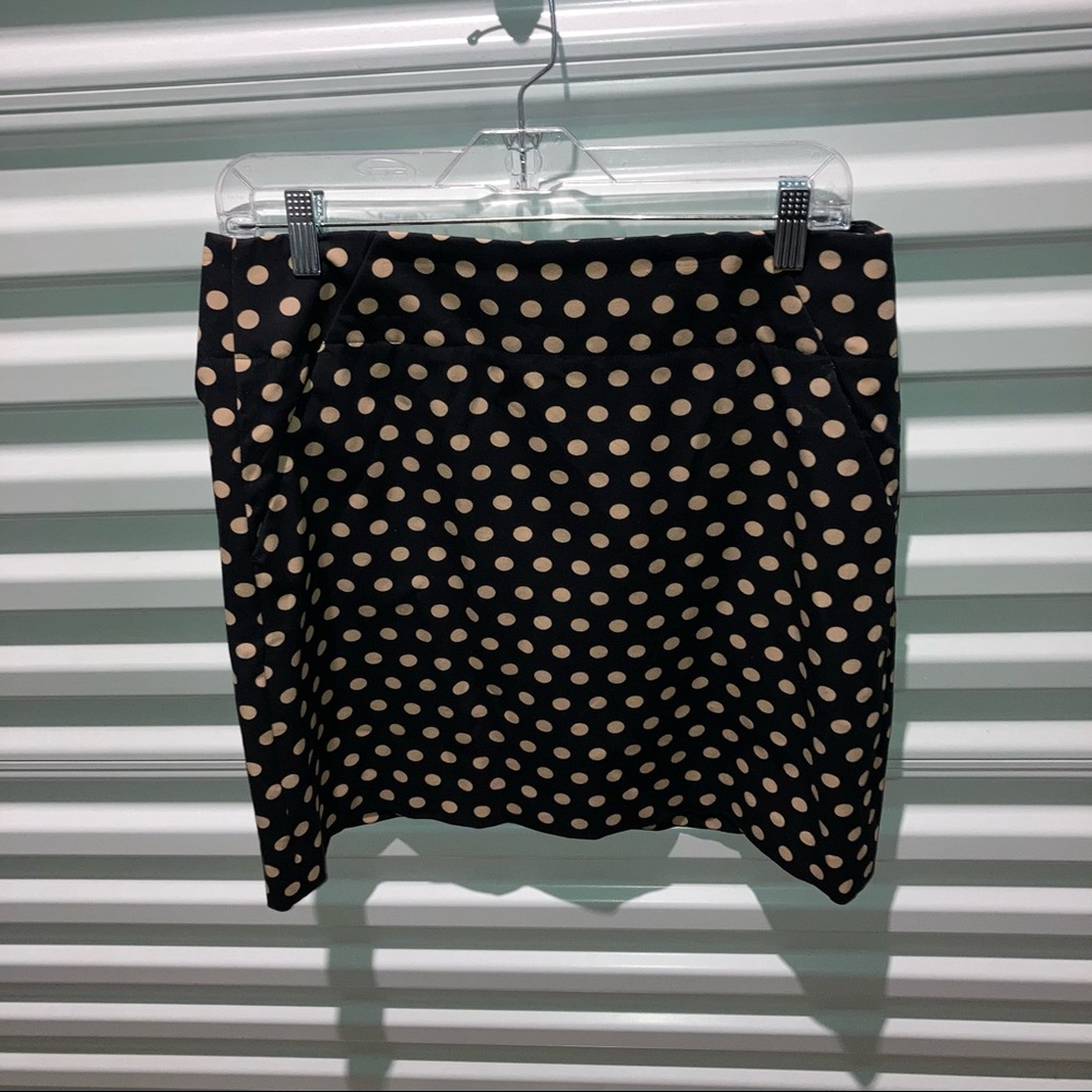 Loft Skirt Women’s Size 8 Polkadot Multicolor Zip Up Mini Skirt